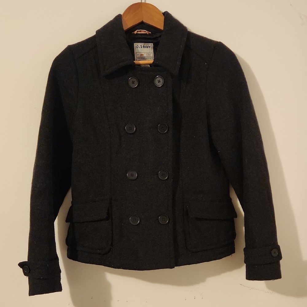 Old Navy Charcoal Double-Breasted Peacoat